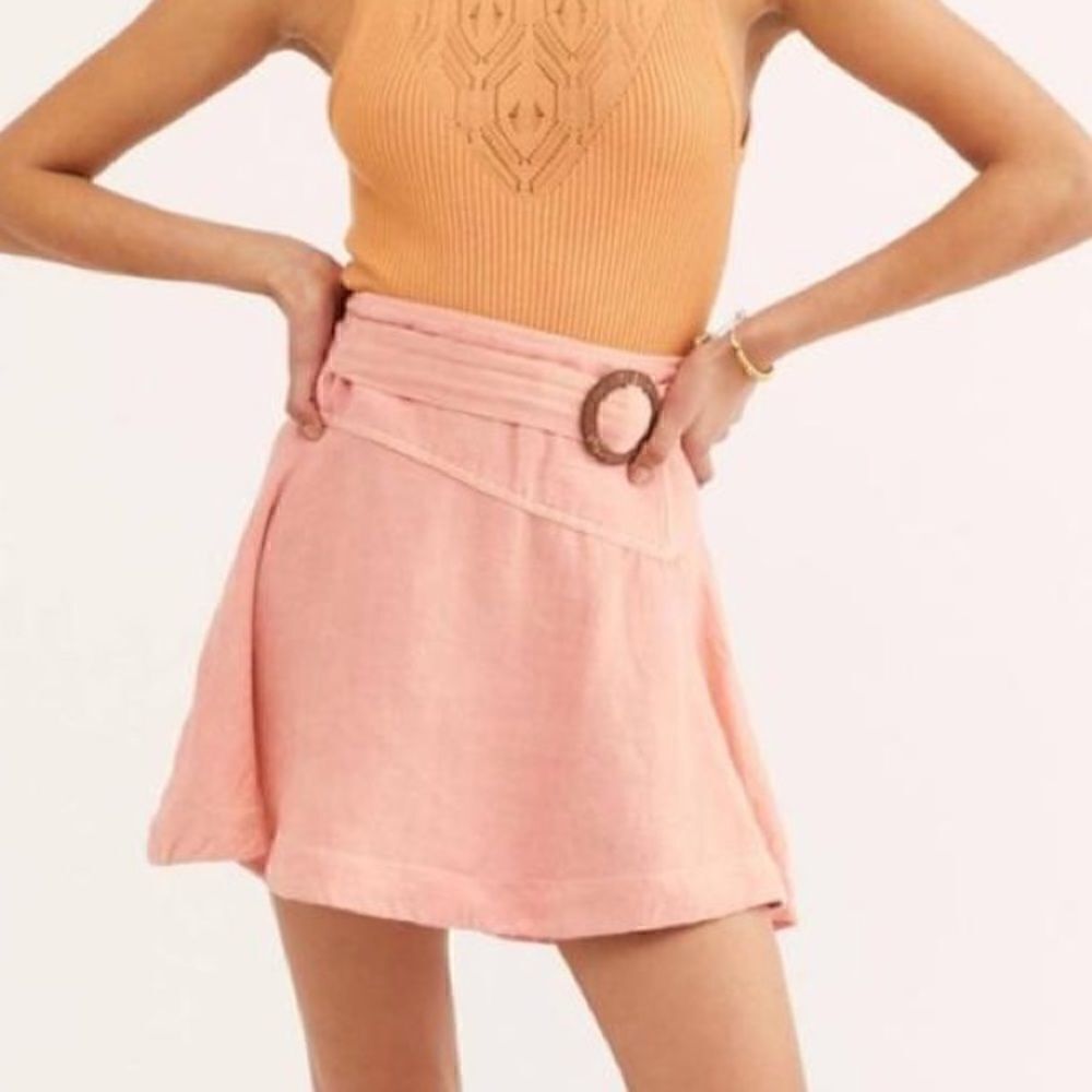 NEW FREE PEOPLE Pink Linen Skirt